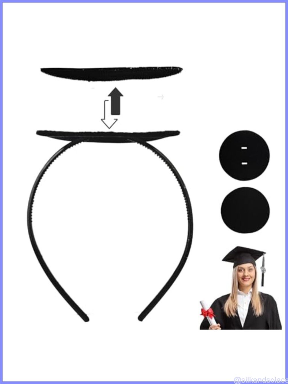 Graduation Cap Headband Secures Your Grad Cap Upgrade Hairstyle Hat Accessory